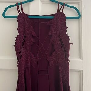 Free People size small cranberry colored skater dress